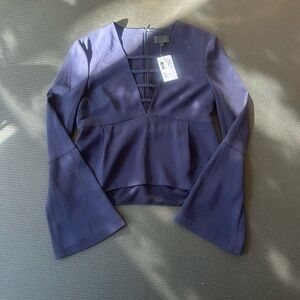 Intermix navy blue evening top